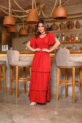 Long dress with elastane