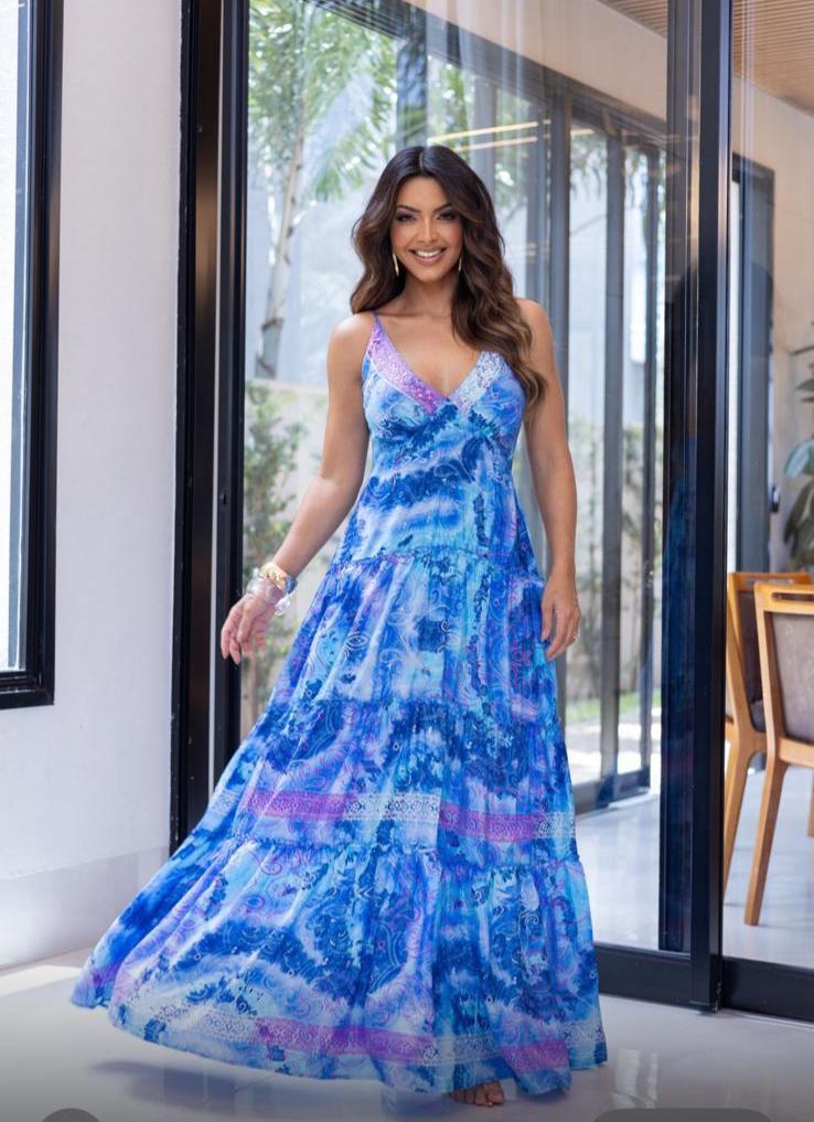 Long printed dress