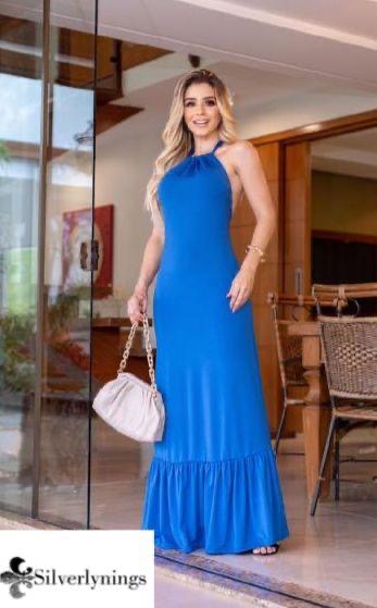 Long dress with elastane