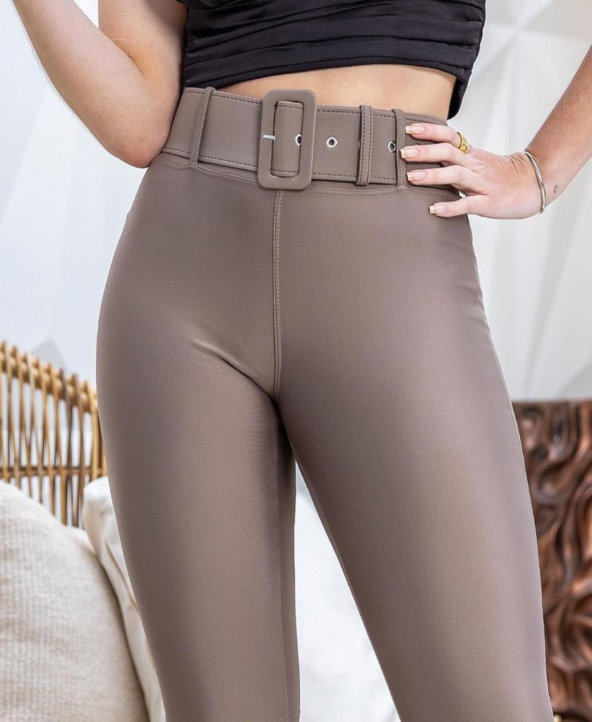 Flare Pants in Prada Fabric with Belt