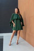 two-pcs dress with cape